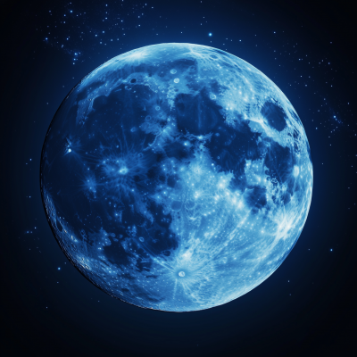 Supermoon Blue Moon in the Night Sky