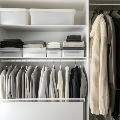 Modern White Closet Organization