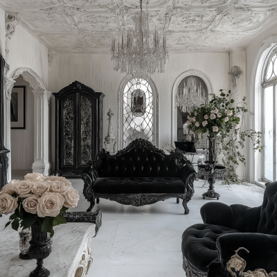 Gothic Style Mansion Living Room