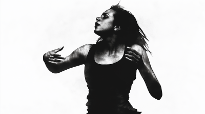 Woman Dancing in Black and White Print Style