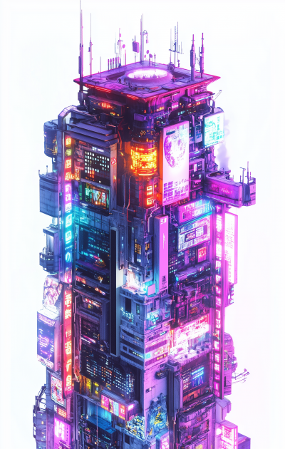 Neon Lit Building