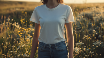 Plain shirt mockup in nature