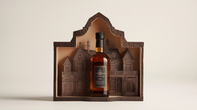 Haunted House Shaped Packaging Box for Bourbon Bottle