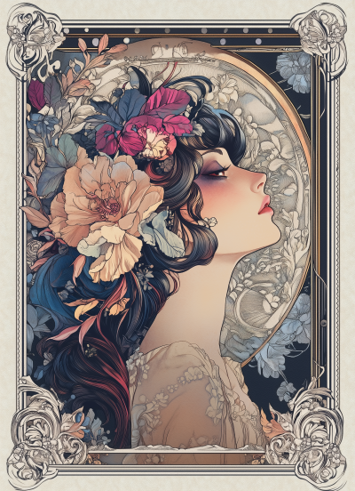 Art Nouveau Goddess Illustration