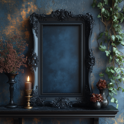 Black Gothic Baroque Style Frame Mockup