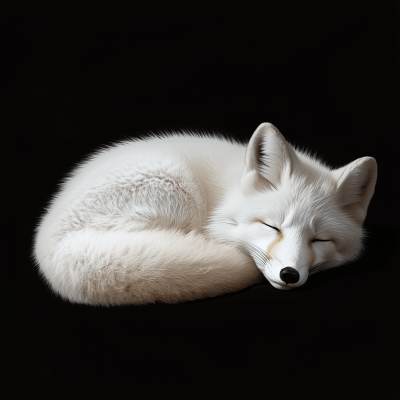 White Fox Sleeping