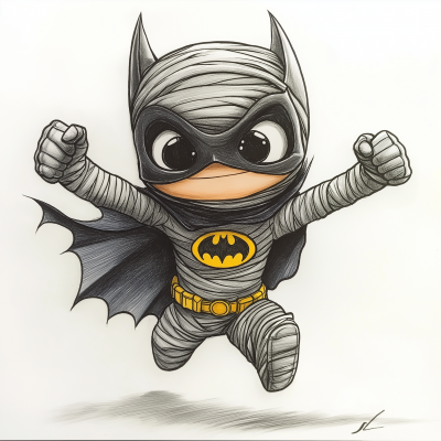 Chibi Batman Mummy Running