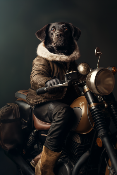 Dog Riding Motorcycle