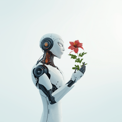 Robot with Cyber Flower