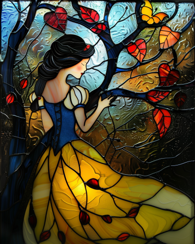 Stained Glass Princess Snow White