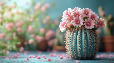 Cactus on Pastel Background