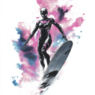 Gender-swapped Silver Surfer Illustration