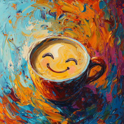 Coffee Cup Smile Painting