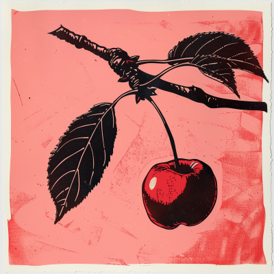 Cherry Pop Linocut