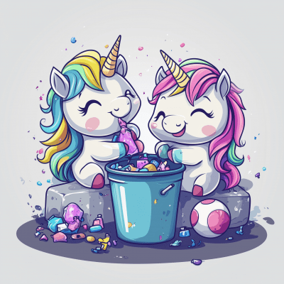 Chibi Unicorn Cartoon Design