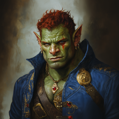 Muscular Green Orc Character