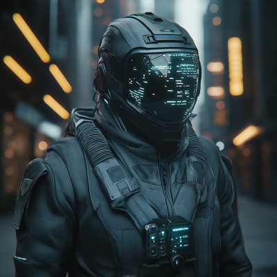 Futuristic Dystopian Police Officer