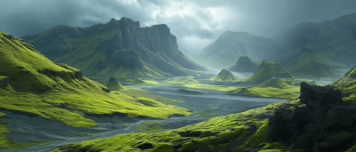 Icelandic Volcanic Landscape