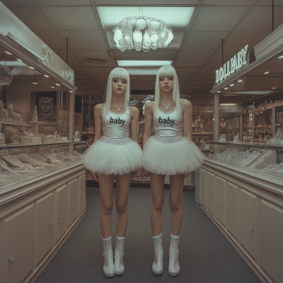 Two Young Women in a Jewelry Store