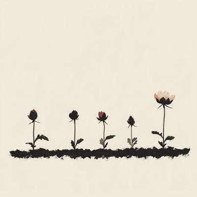 Minimalist Flower Growth Line