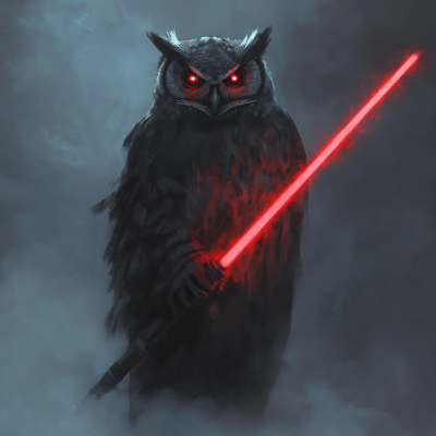 Viking Owl with Red Lightsaber