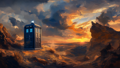 Dynamic TARDIS Oil Painting