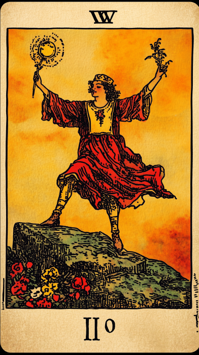 Vintage Rider Style Tarot Card