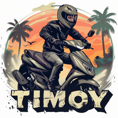 Vector Logo for Travel Vlogs with Scooter Rider