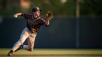 College Baseball Player in Action