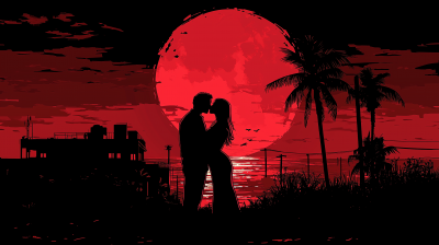 Epic Cinematographic Couple in GTA Vice City Style