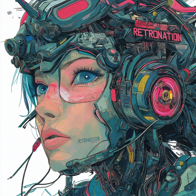 Cyberpunk Female Face Artwork