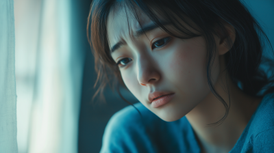 Heartbroken Japanese Woman Portrait