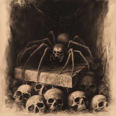 Spider on Pile of Skulls