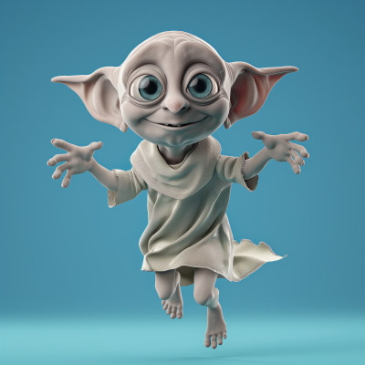 Happy Chibi Dobby Jumping