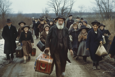 1939 Refugee Group on Dirt Road