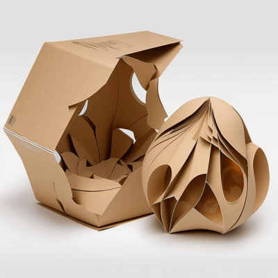 Abstract Origami Cardboard Package