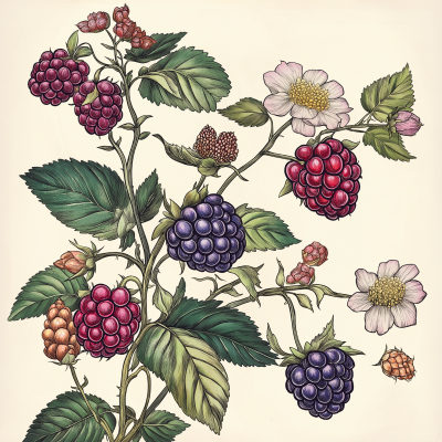 Vintage Berry Illustration