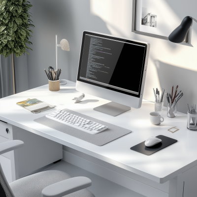 Clean White Office Desk