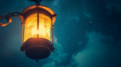 Vintage Lantern in Starry Sky