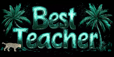 Pixel Art Best Teacher Illustration