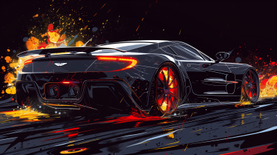 Apocalyptic Futuristic Car Illustration