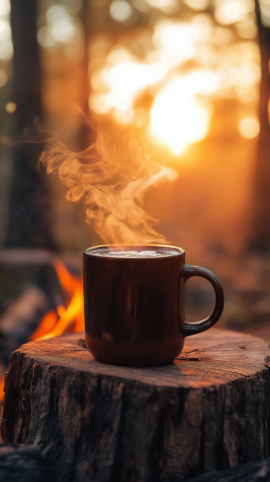 Morning Coffee by the Campfire