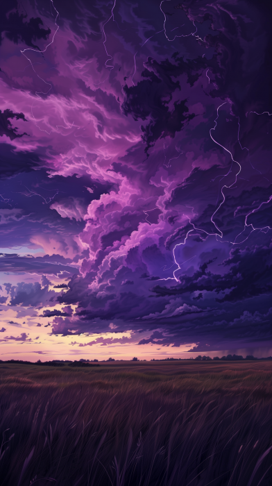 Purple Thunderstorm Over Prairie