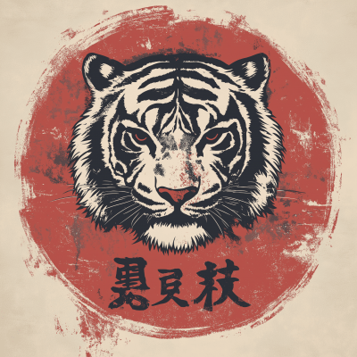 Kung Fu Tiger Logo Stamp