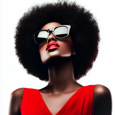 Funky Afro Women in Red and Black