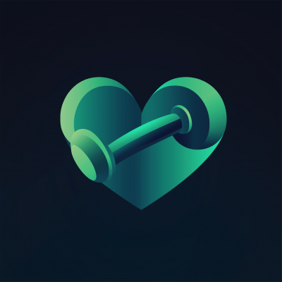 Heart and Dumbbell Logo