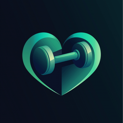 Heart and Dumbbell Balance Logo