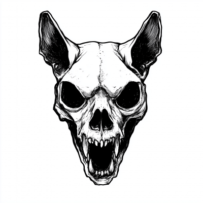 Fierce Dog Skull Skeleton Design