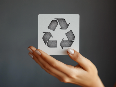 Modern Recycling Symbol Sticker Design