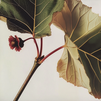 Mulberry Leaves on White Background